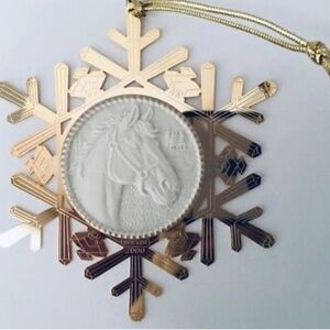Breyer Horse Christmas Ornament 2000 porcelain brass horse snowflake